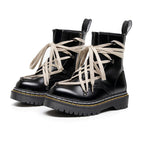 High-Top Lace-Up Boots Street Punk Crisscross Laces Chunky Sole All Seasons Fashionable and Durable