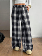 Women'S Casual Plaid Loose Long Pants, Comfortable and Stylish, Perfect for Daily Wear, Ladies' Fashion Bottoms