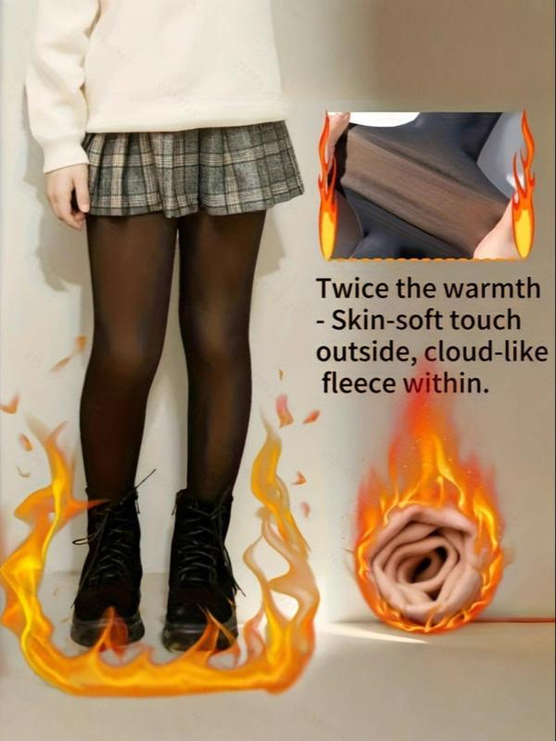 1 Pack Children'S Black Skin-Penetrating Velvet Tights for Girls in Autumn and Winter-Soft Skin, Double Warmth, Versatile Style of Daily Clothes in Autumn and Winter Thermal Winter Tights