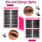 Milybest 4 Styles Lash Clusters Kit,1 Set Mixed Length Individval Eyelash Extensions Kit,Self Grafting False Eyelashes with Tweezers&Glue&Remover,Prefessional Eye Makeup Accessories for Women