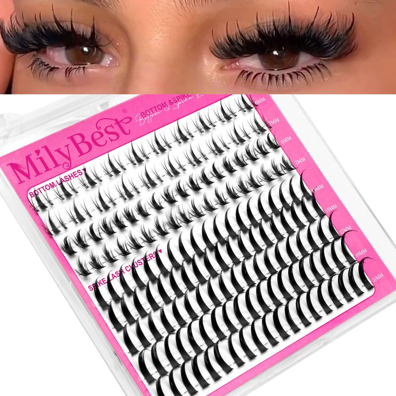 Milybest 4 Styles Lash Clusters Kit,1 Set Mixed Length Individval Eyelash Extensions Kit,Self Grafting False Eyelashes with Tweezers&Glue&Remover,Prefessional Eye Makeup Accessories for Women