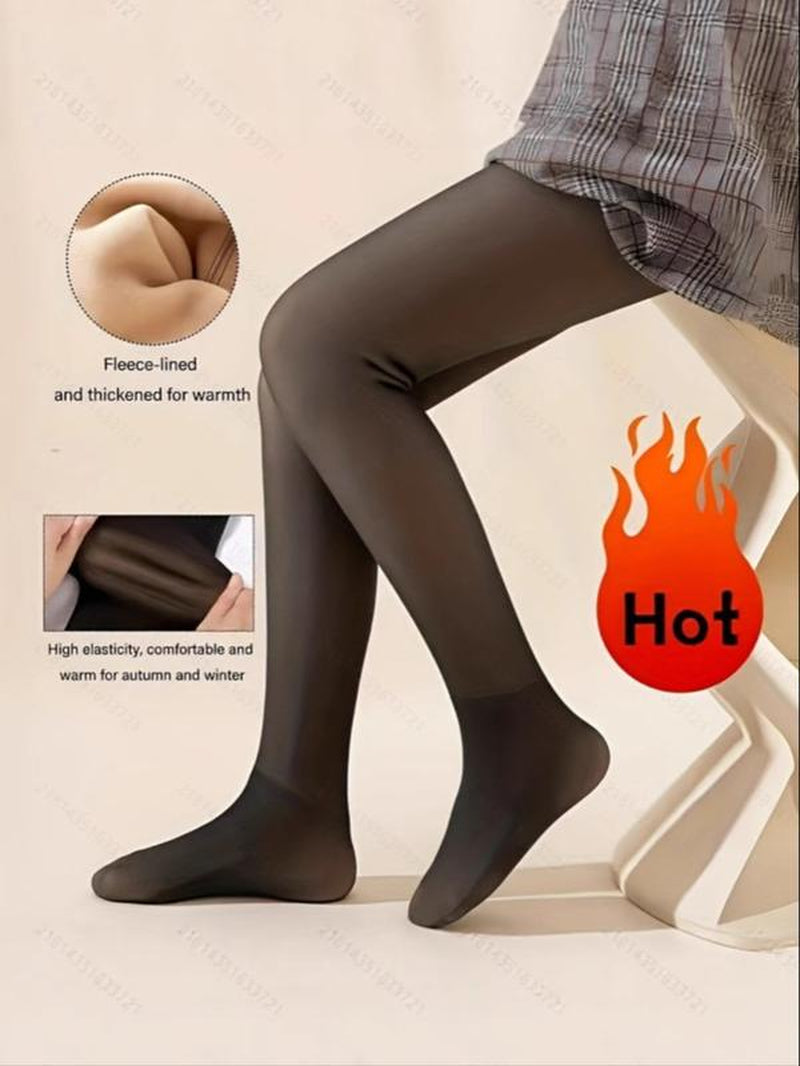 1 Pack Children'S Black Skin-Penetrating Velvet Tights for Girls in Autumn and Winter-Soft Skin, Double Warmth, Versatile Style of Daily Clothes in Autumn and Winter Thermal Winter Tights