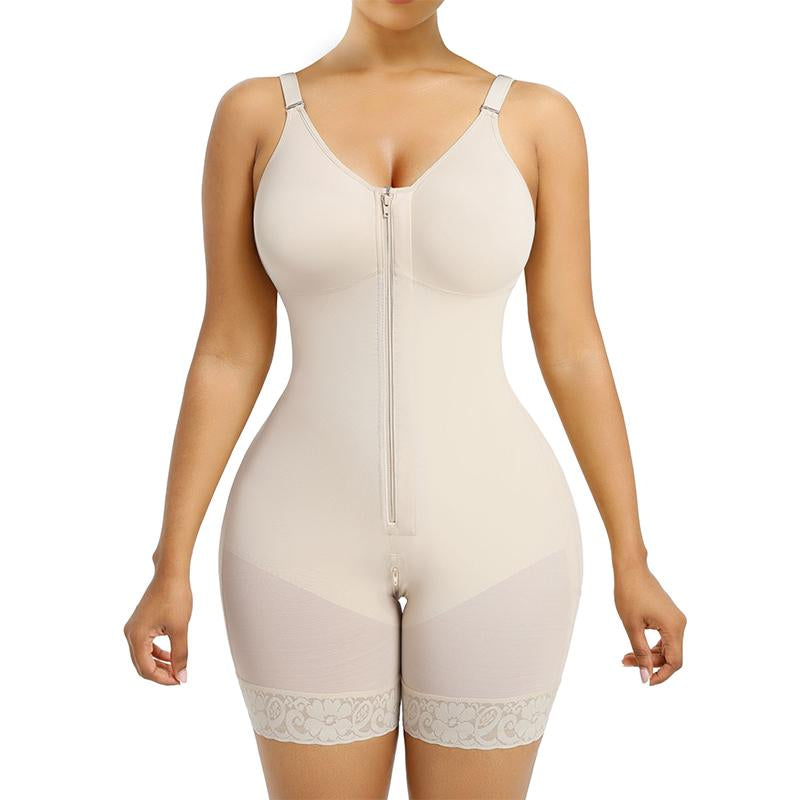 Women’S YIANNA Fajas Colombianas Shapewear Tummy Control Butt Lifter Shaper with Zipper Crotch Detachable Shoulder Strap