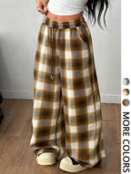 Women'S Casual Plaid Loose Long Pants, Comfortable and Stylish, Perfect for Daily Wear, Ladies' Fashion Bottoms