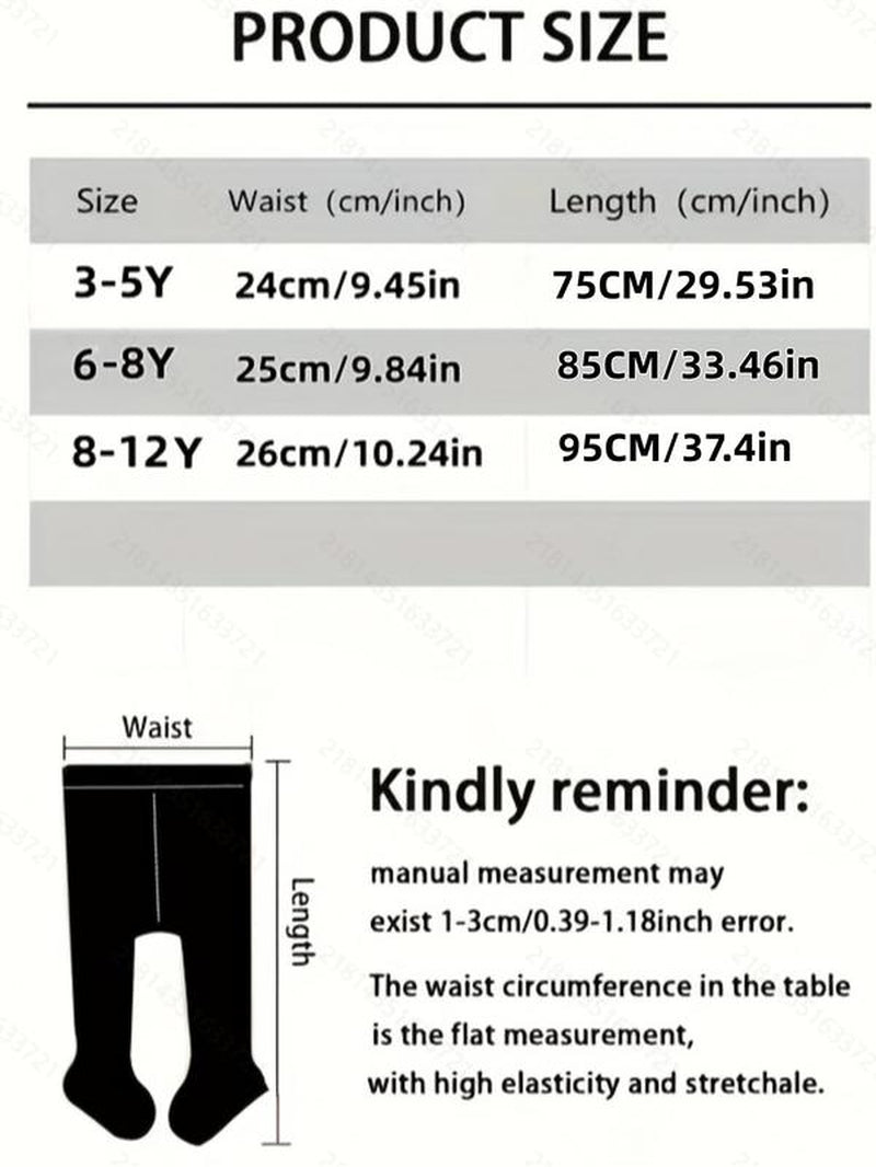 1 Pack Children'S Black Skin-Penetrating Velvet Tights for Girls in Autumn and Winter-Soft Skin, Double Warmth, Versatile Style of Daily Clothes in Autumn and Winter Thermal Winter Tights