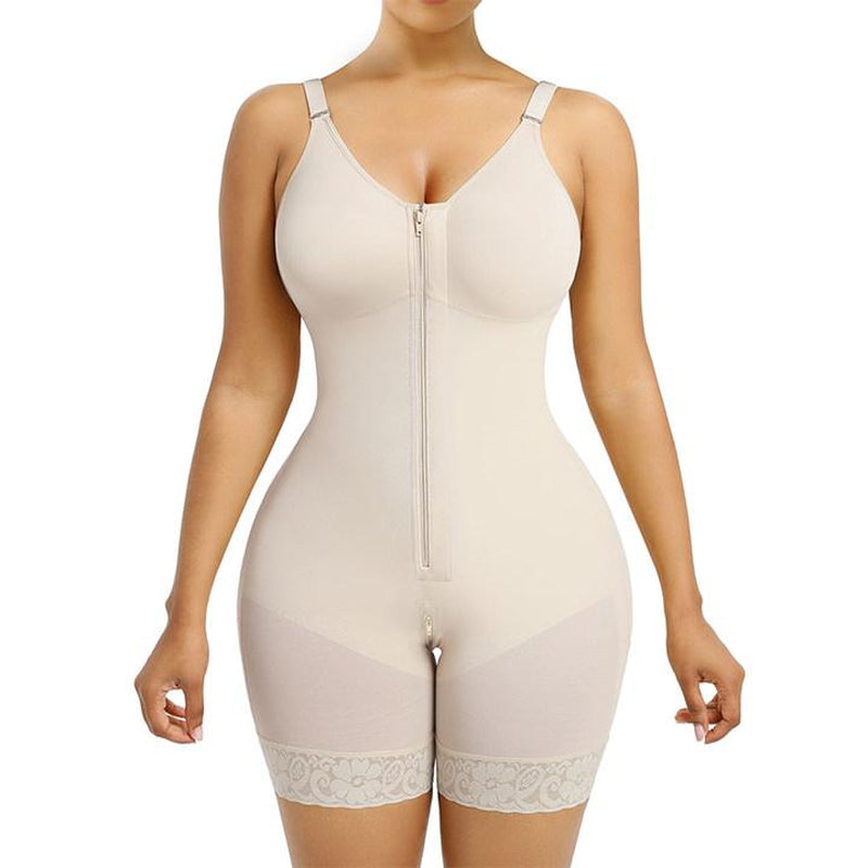 Women’S YIANNA Fajas Colombianas Shapewear Tummy Control Butt Lifter Shaper with Zipper Crotch Detachable Shoulder Strap